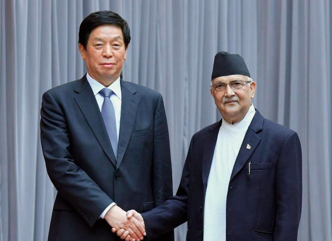 चिनियाँ जनकंग्रेसका अध्यक्ष चान्सु र एमाले अध्यक्ष ओलीबीच भेटवार्ता